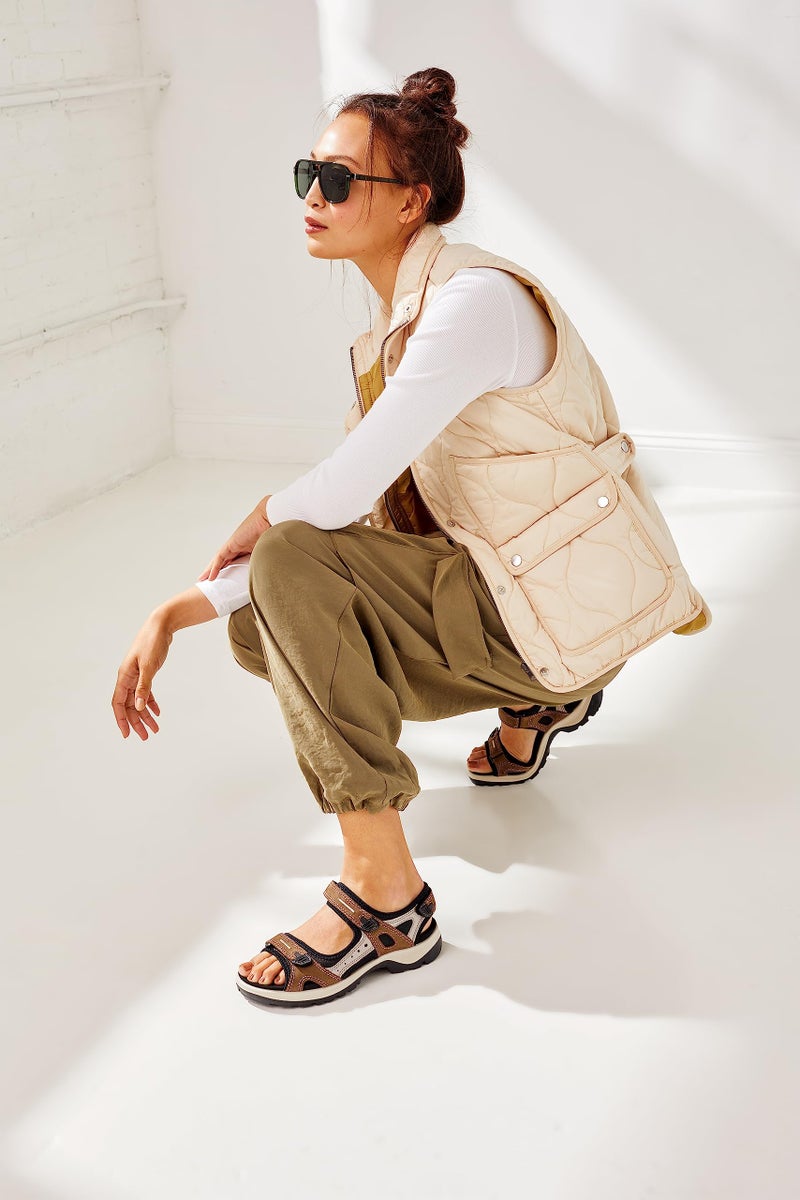 ECCO Women's Yucatan Outdoor Offroad Hiking Sandal, Atmosphere/Ice White/Black, 10 M US - Image 2